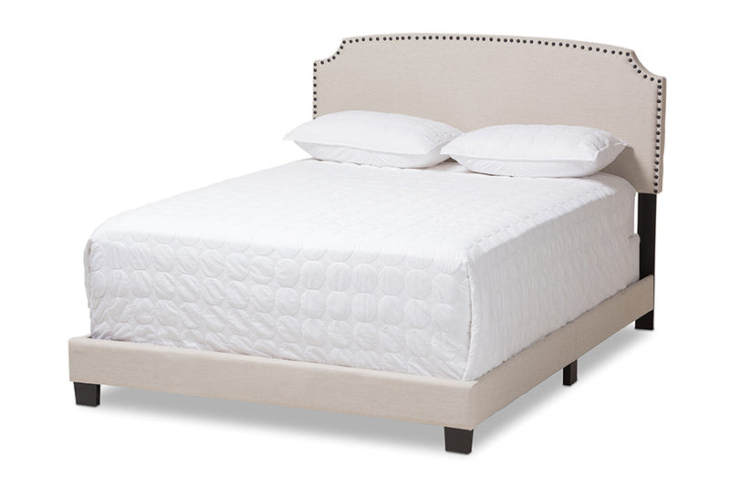 Schiuma Light Beige Fabric Upholstered Full Size Bed Baxton