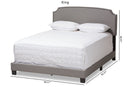 Schiuma Light Gray Fabric Upholstered Queen Size Bed Baxton