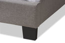 Schiuma Light Gray Fabric Upholstered King Size Bed Baxton