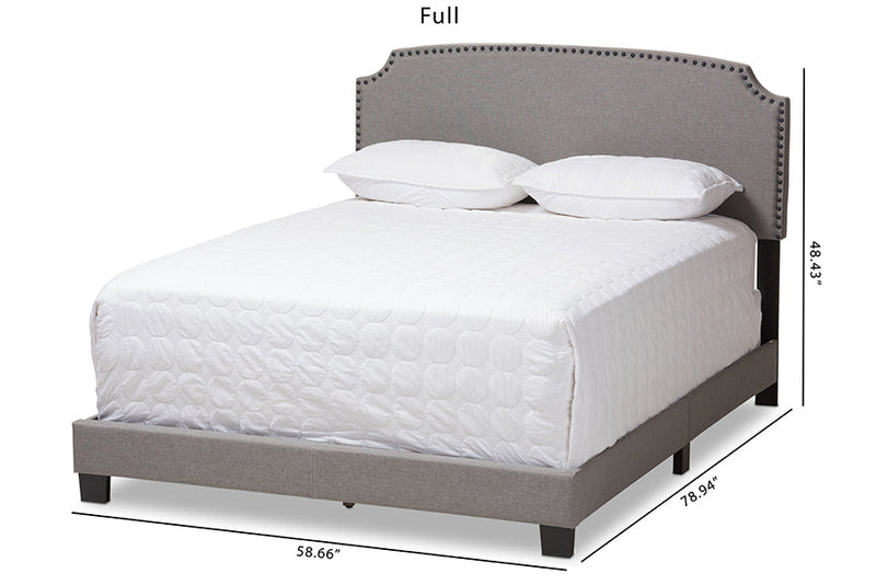 Schiuma Light Gray Fabric Upholstered King Size Bed Baxton