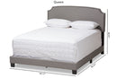 Schiuma Light Gray Fabric Upholstered Queen Size Bed Baxton