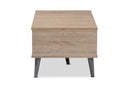 Zenon Oak and Light Gray Coffee Table Baxton