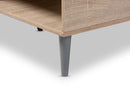 Zenon Oak and Light Gray Coffee Table Baxton