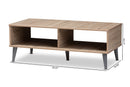 Zenon Oak and Light Gray Coffee Table Baxton
