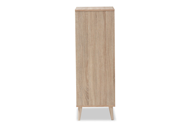 Palmira Light Oak and Gray 5-Drawer Chest Baxton