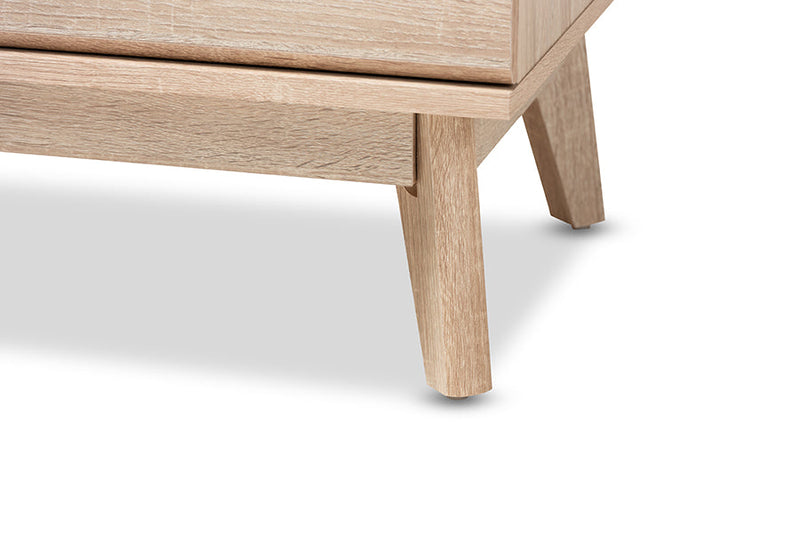 Yelena Light Oak and Dark Gray 5-Drawer Chest Baxton