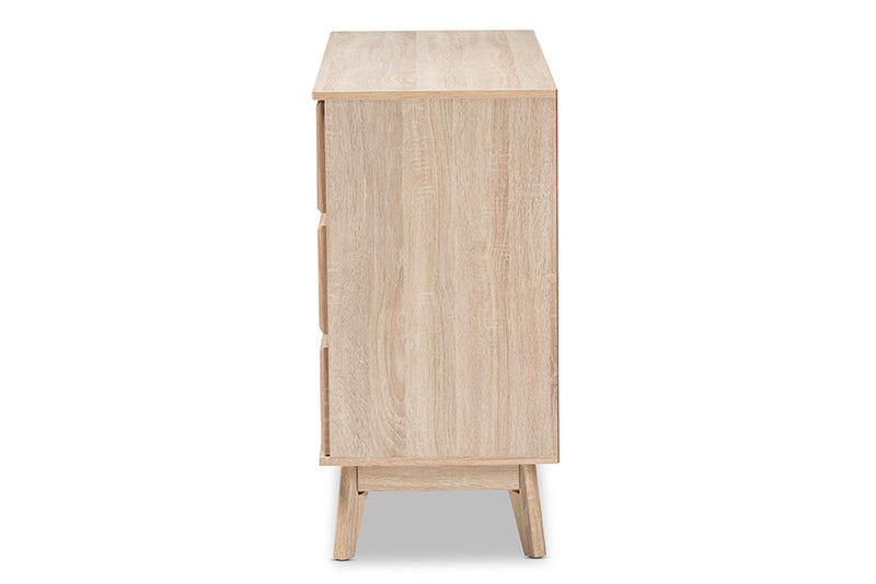 Yelena Light Oak and Dark Gray 6-Drawer Dresser Baxton