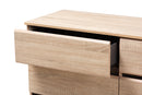 Yelena Light Oak and Dark Gray 6-Drawer Dresser Baxton