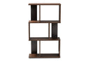 Kyoto Brown and Dark Gray Finished Display Bookcase Baxton
