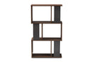 Kyoto Brown and Dark Gray Finished Display Bookcase Baxton