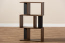 Kyoto Brown and Dark Gray Finished Display Bookcase Baxton
