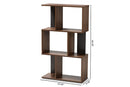Kyoto Brown and Dark Gray Finished Display Bookcase Baxton