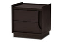 Merryn Brown Finished 2-Drawer Nightstand Baxton