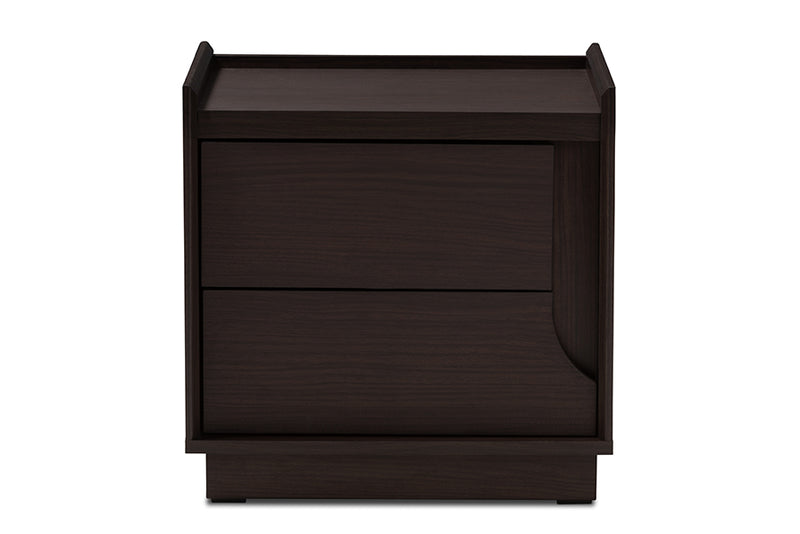 Merryn Modern and Contemporary Brown Finished 2-Drawer Nightstand