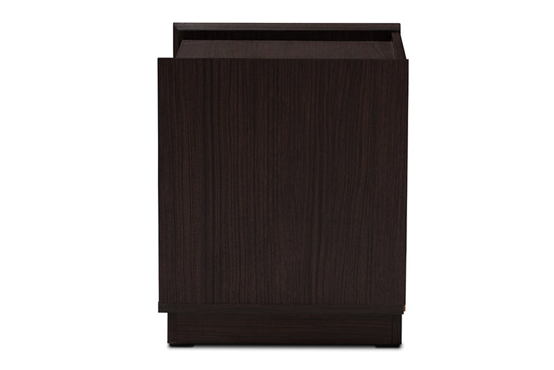 Merryn Brown Finished 2-Drawer Nightstand Baxton