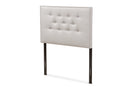 Nikko Greyish Beige Fabric Upholstered Twin Size Headboard Baxton