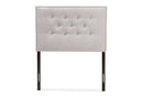 Nikko Greyish Beige Fabric Upholstered Twin Size Headboard Baxton