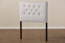 Nikko Greyish Beige Fabric Upholstered Twin Size Headboard Baxton