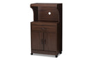 Ginaro Dark Walnut Finished Kitchen Cabinet Baxton
