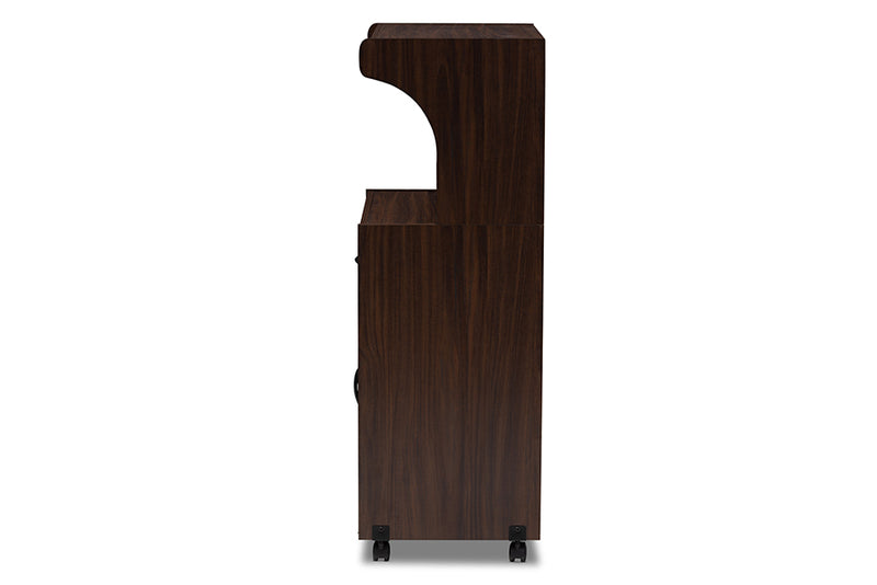 Ginaro Modern and Contemporary Dark Walnut Finished Kitchen Cabinet