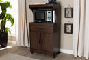 Ginaro Dark Walnut Finished Kitchen Cabinet Baxton