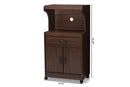 Ginaro Dark Walnut Finished Kitchen Cabinet Baxton