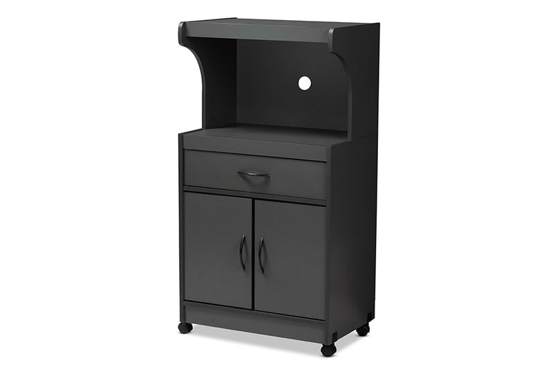 Ginaro Dark Gray Finished Kitchen Cabinet Baxton