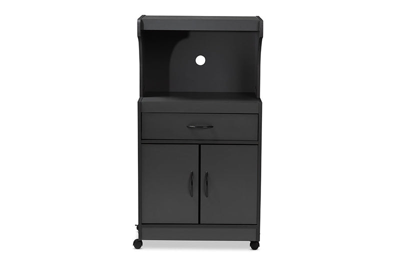 Ginaro Dark Gray Finished Kitchen Cabinet Baxton