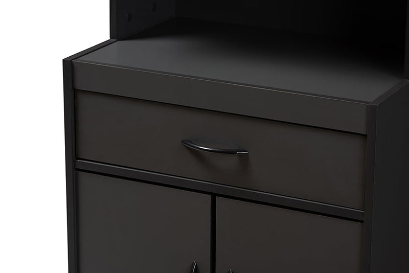 Ginaro Dark Gray Finished Kitchen Cabinet Baxton