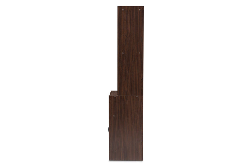 Bernard Dark Walnut Finished Kitchen Cabinet and Hutch Baxton