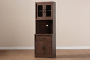 Bernard Dark Walnut Finished Kitchen Cabinet and Hutch Baxton