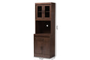 Bernard Dark Walnut Finished Kitchen Cabinet and Hutch Baxton