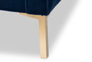 Apollonia Luxe and Glamour Navy Velvet Upholstered Gold Finished Lounge Chair Baxton