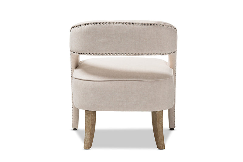 Halden Beige Fabric Upholstered Lounge Chair Baxton