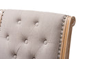 Blaise Beige Fabric Upholstered Weathered Oak Dining Chair Baxton