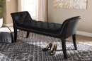 Gardwin Luxe and Black Velvet Upholstered Bench Baxton