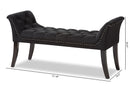 Gardwin Luxe and Black Velvet Upholstered Bench Baxton