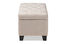 Rocco Beige Fabric Upholstered Storage Ottoman Baxton