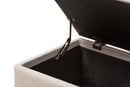 Rocco Beige Fabric Upholstered Storage Ottoman Baxton