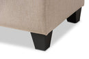 Rocco Beige Fabric Upholstered Storage Ottoman Baxton