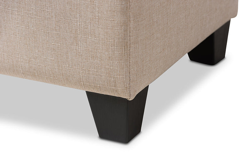 Rocco Beige Fabric Upholstered Storage Ottoman Baxton