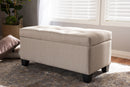 Rocco Beige Fabric Upholstered Storage Ottoman Baxton