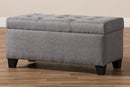 Rocco Gray Fabric Upholstered Storage Ottoman Baxton
