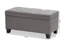 Rocco Gray Fabric Upholstered Storage Ottoman Baxton