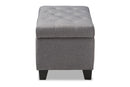 Rocco Gray Fabric Upholstered Storage Ottoman Baxton
