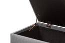 Rocco Gray Fabric Upholstered Storage Ottoman Baxton