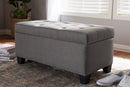 Rocco Gray Fabric Upholstered Storage Ottoman Baxton