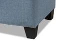 Rocco Light Blue Fabric Upholstered Storage Ottoman Baxton