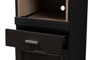 Rosa Dark Gray and Oak Brown Finished Kitchen Cabinet w/Roll-Out Compartment Baxton