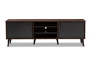 Gresham Brown and Dark Gray Finished TV Stand Baxton